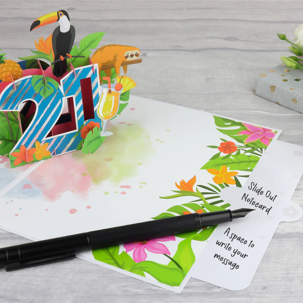 21st Birthday Tropical Pop Up Card - Image 6