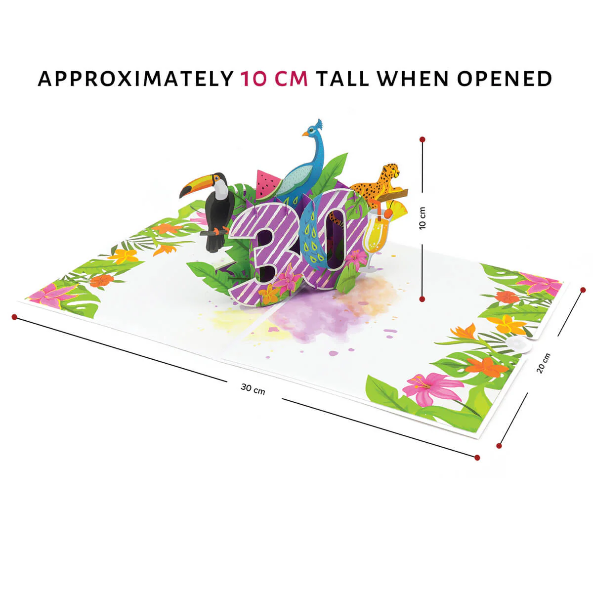 30th Birthday Tropical Pop Up Card - Image 4