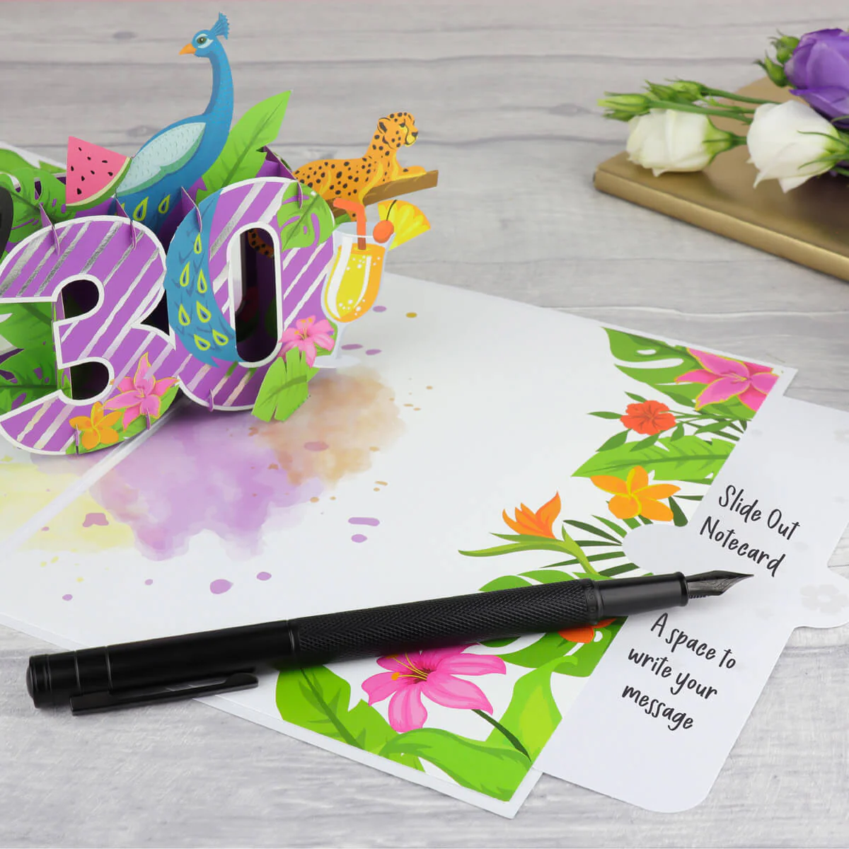 30th Birthday Tropical Pop Up Card - Image 5