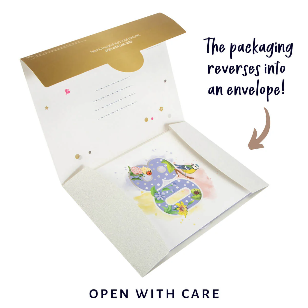 80th Birthday Floral Pop Up Card - Image 7