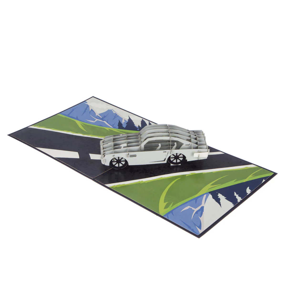 Silver Classic Car Pop Up Card - Image 4