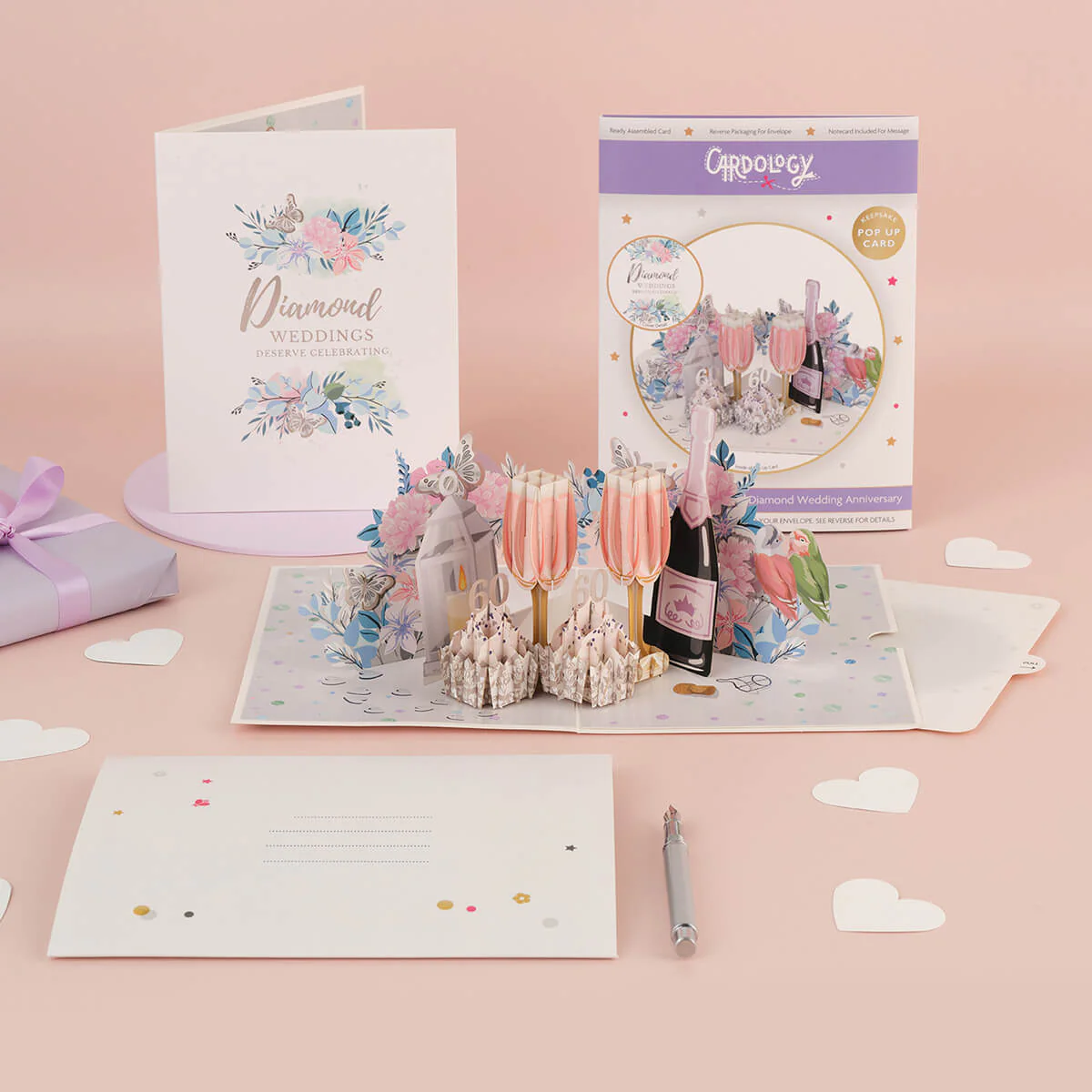 Diamond Wedding Pop Up Card - Image 4