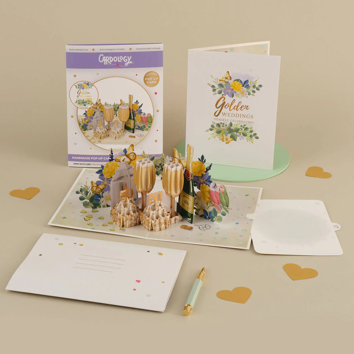 Golden Wedding Pop Up Card UK - Image 4