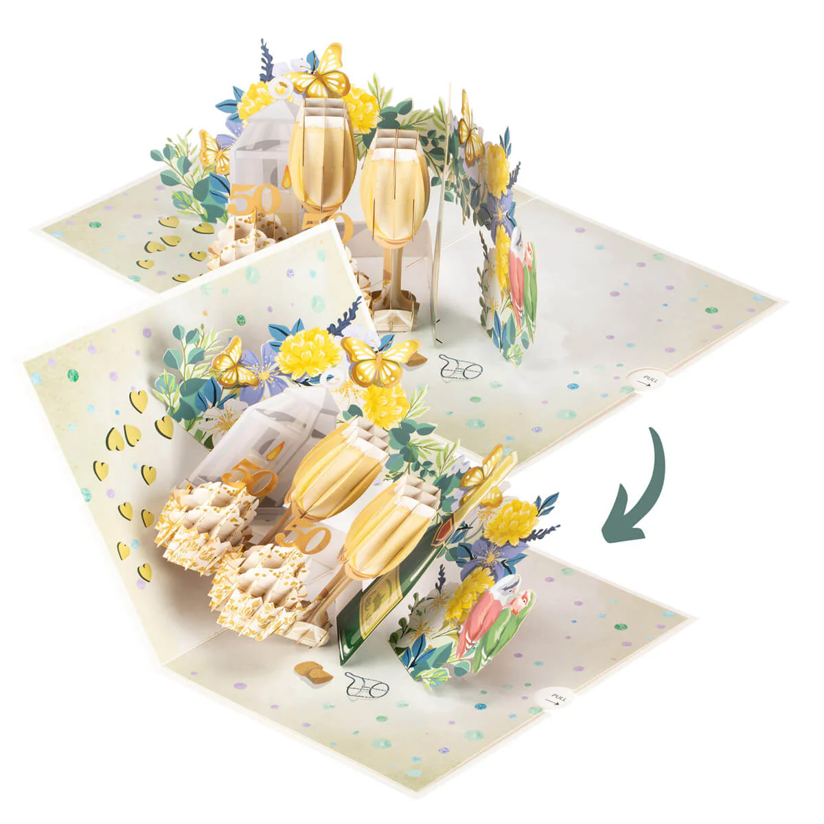 Golden Wedding Pop Up Card UK - Image 5