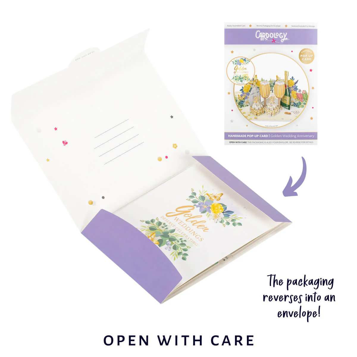 Golden Wedding Pop Up Card UK - Image 7