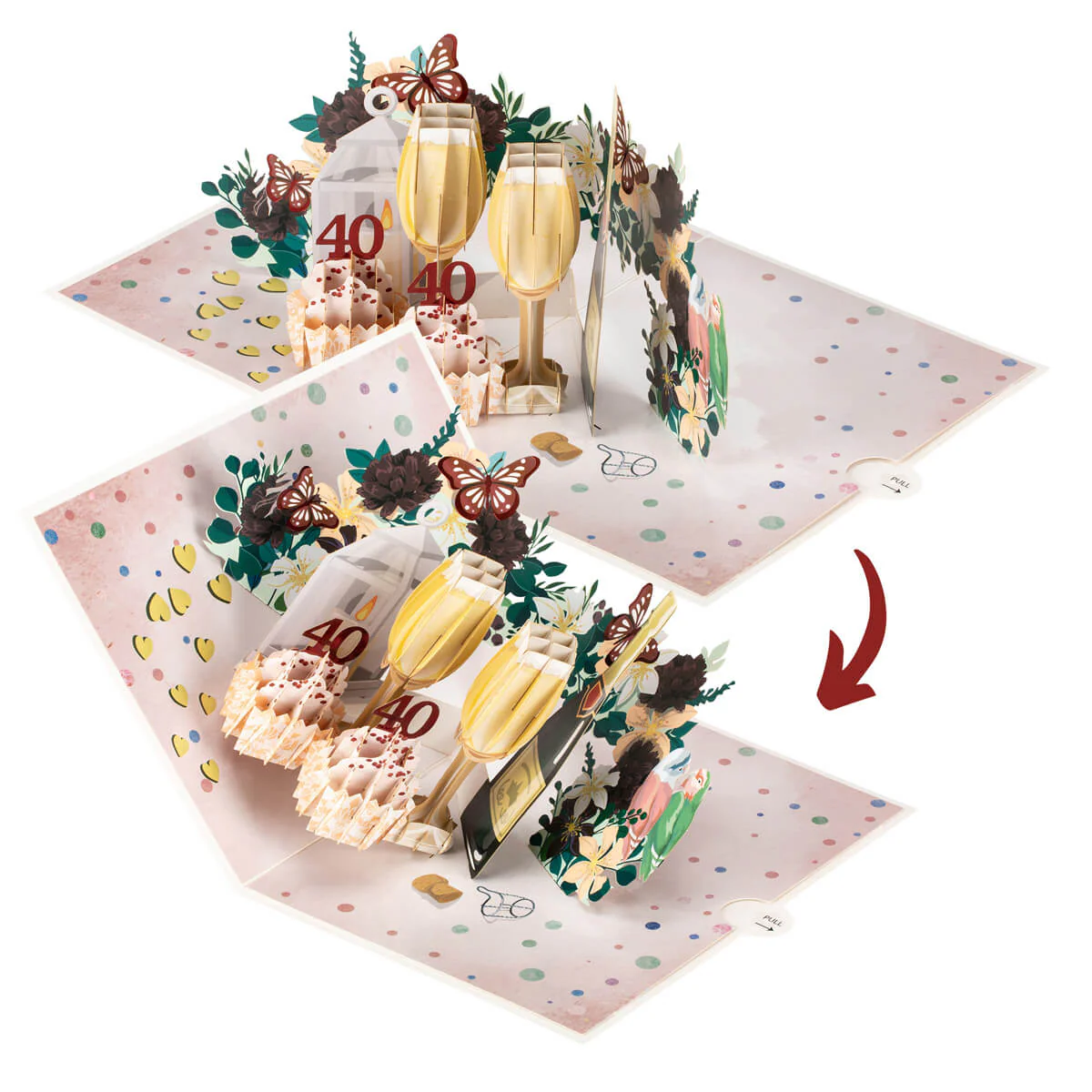 Ruby Wedding Pop Up Card - Image 5