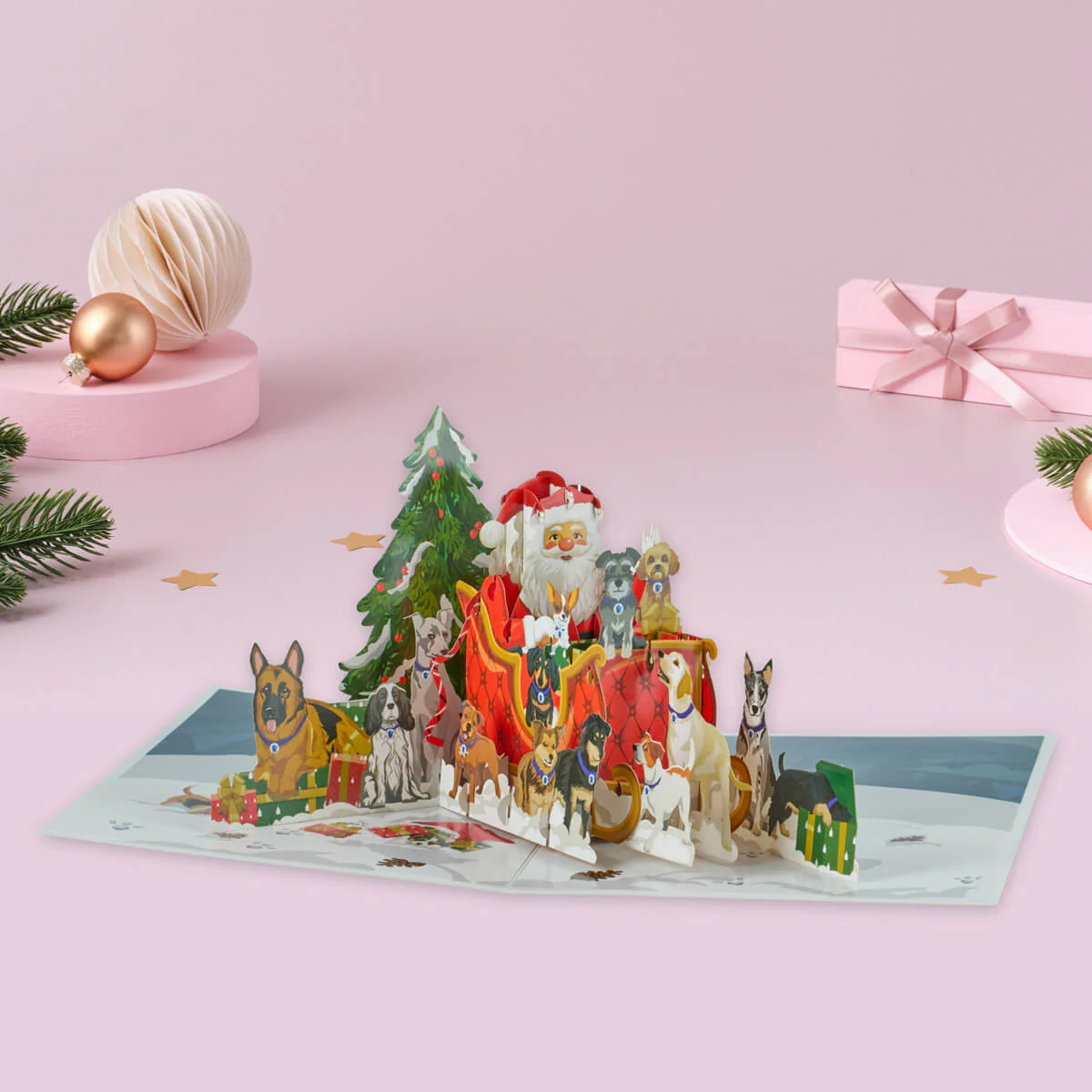 Santa Dogs Pop Up Card - Image 3