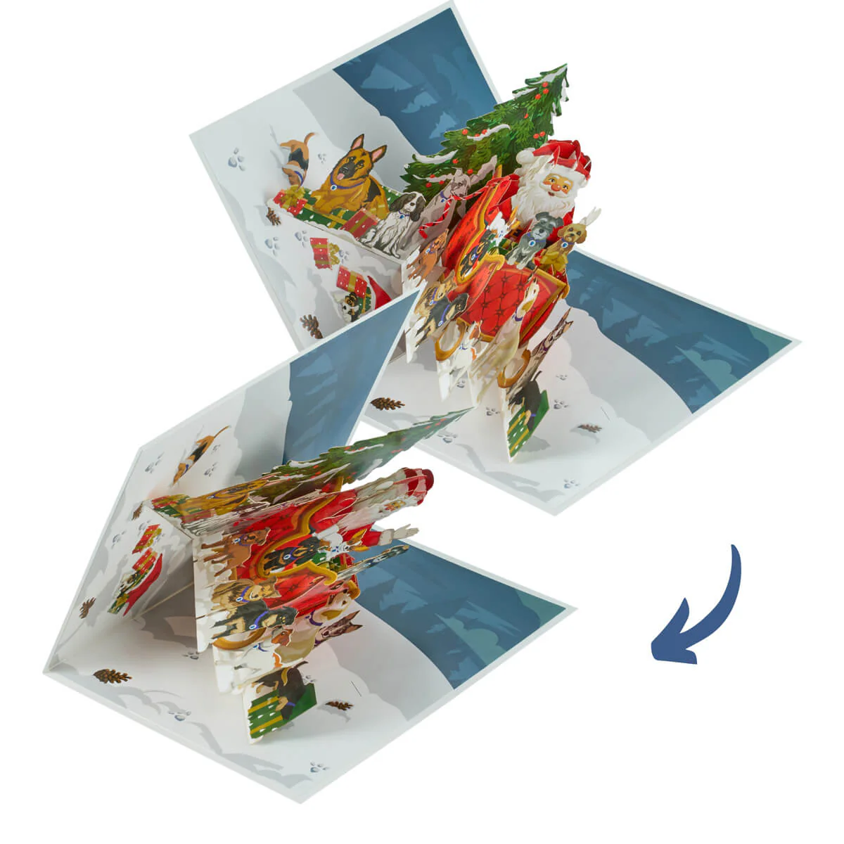Santa Dogs Pop Up Card - Image 6
