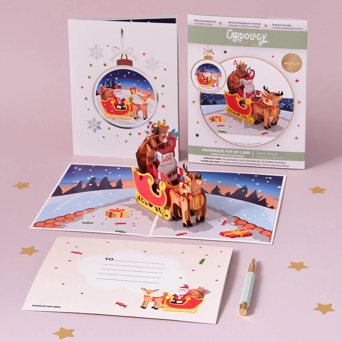 Santa Sleigh Pop Up Card - Image 3