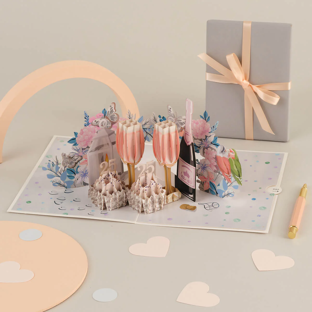 Silver Wedding Pop Up Card - Image 4