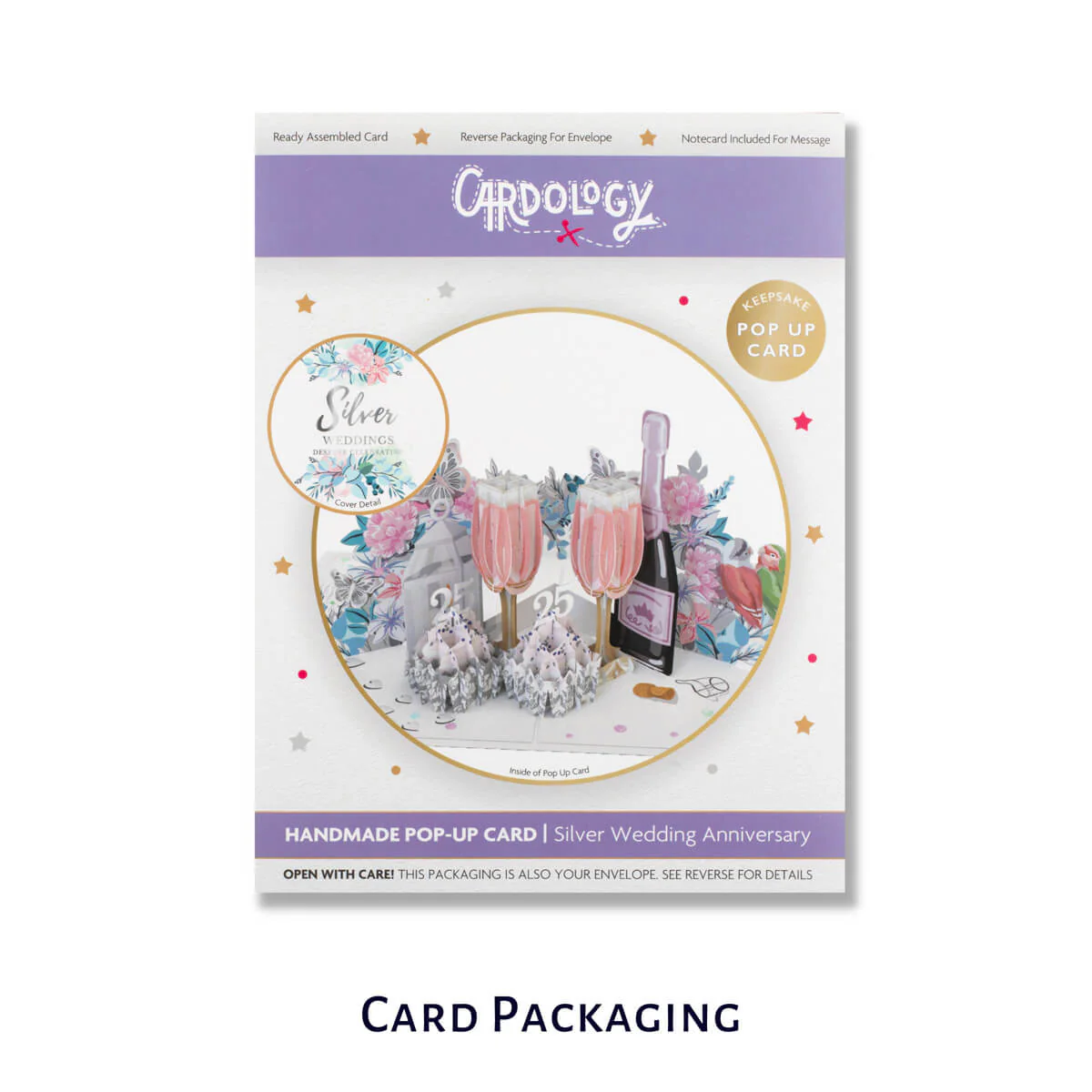 Silver Wedding Pop Up Card - Image 8