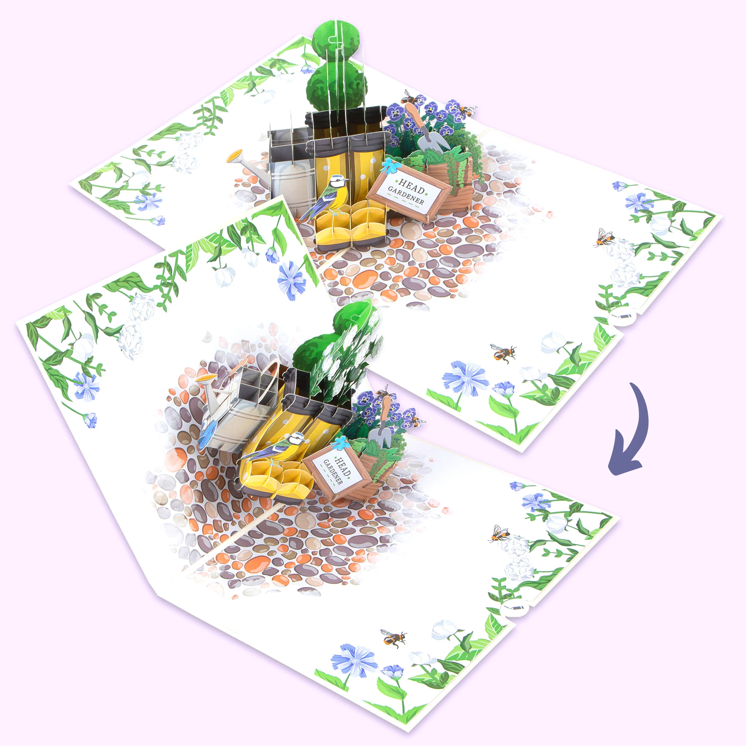 Spring Wellies Pop Up Card - Image 3