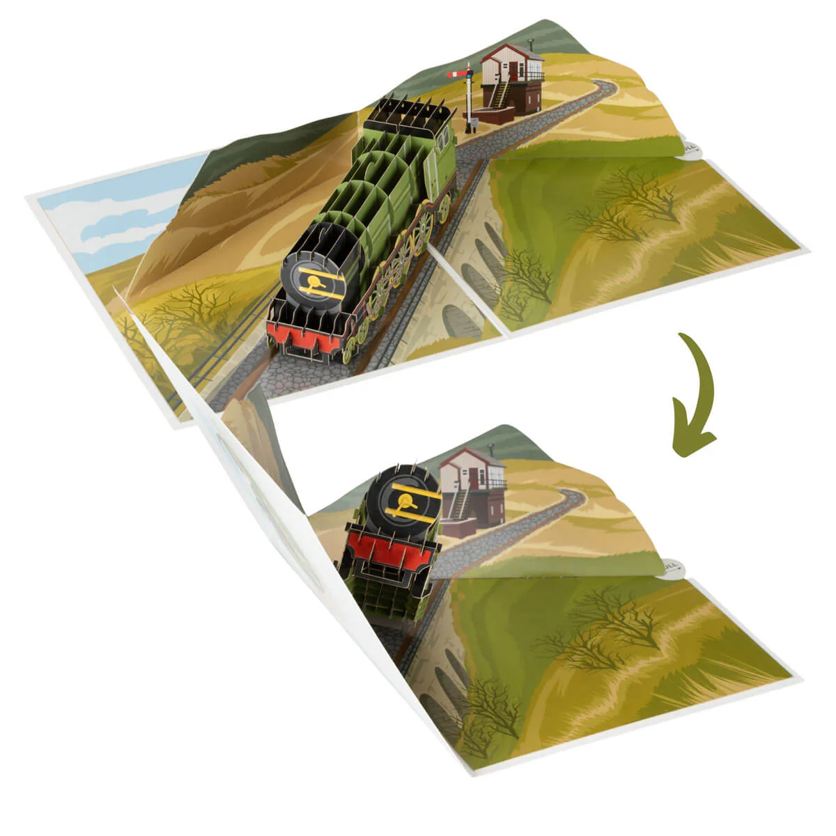 Vintage Steam Train Pop Up Card - Image 3